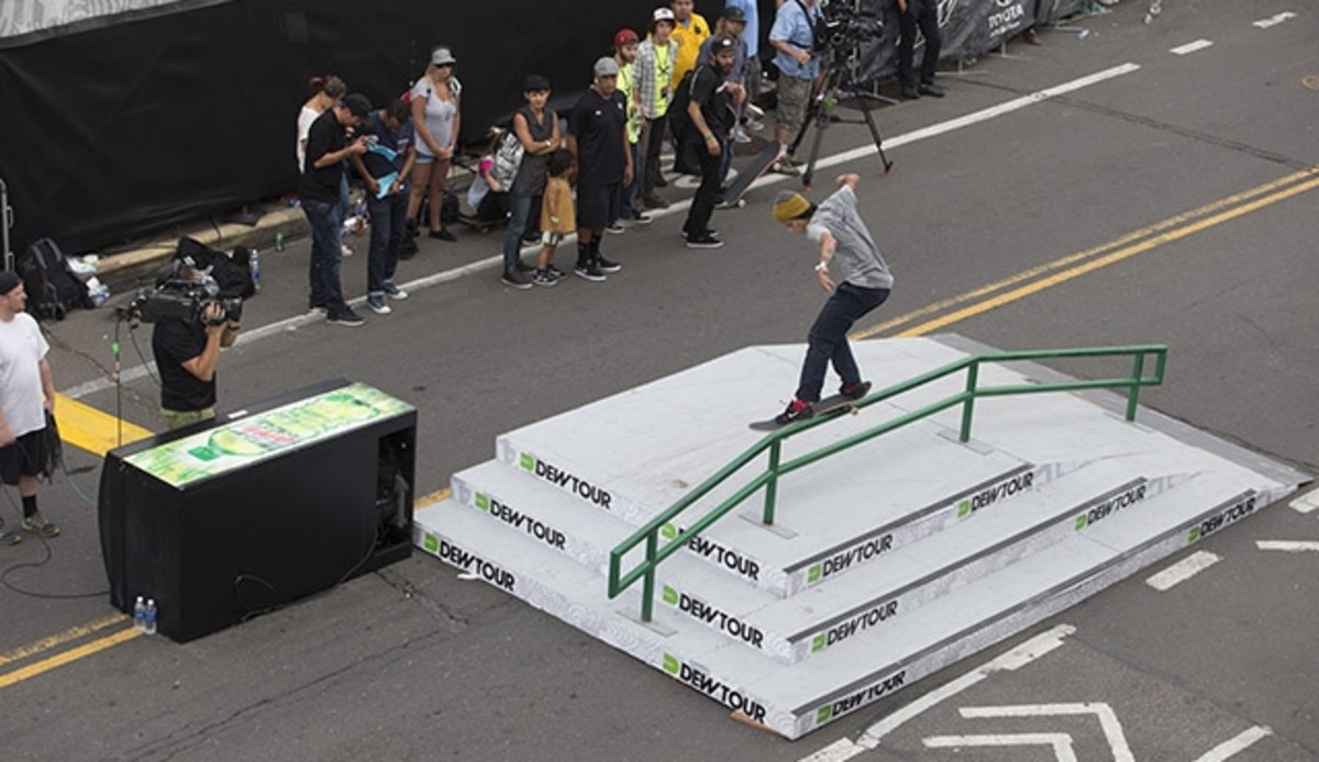 Colden locked into a backside smith grind across and down.