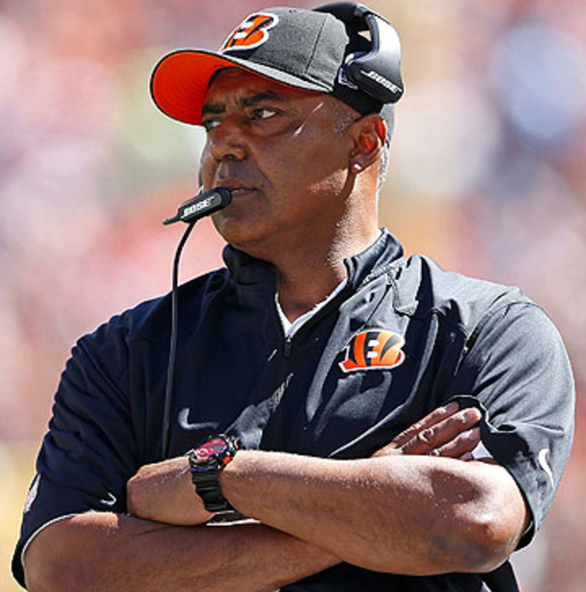 Bengals coach Marvin Lewis is 1-4 all-time against the Patriots, but the lone win came last season. (Joe Robbins/Getty Images)
