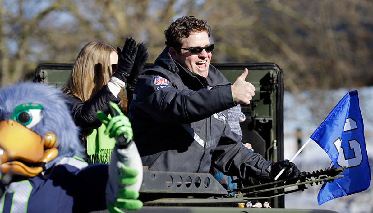 Seahawks GM John Schneider got his start as a scout for the Packers in the mid-90s. Not wanting to fall behind in draft preparation during Seattle's Super Bowl run, Schneider conducted scouting meetings from his hotel in Jersey City. (Elaine Thompson/AP) 