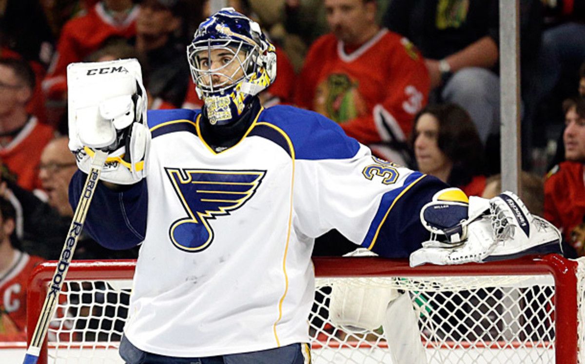 Goalie Ryan Miller of the St. Louis Blues