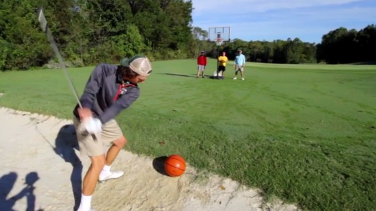 Video combines golf and basketball for crazy trick shots Sports