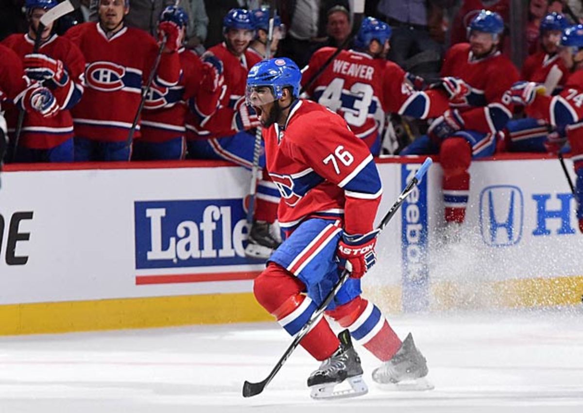 P.K. Subban hits the ice wearing new Devils gear for the first