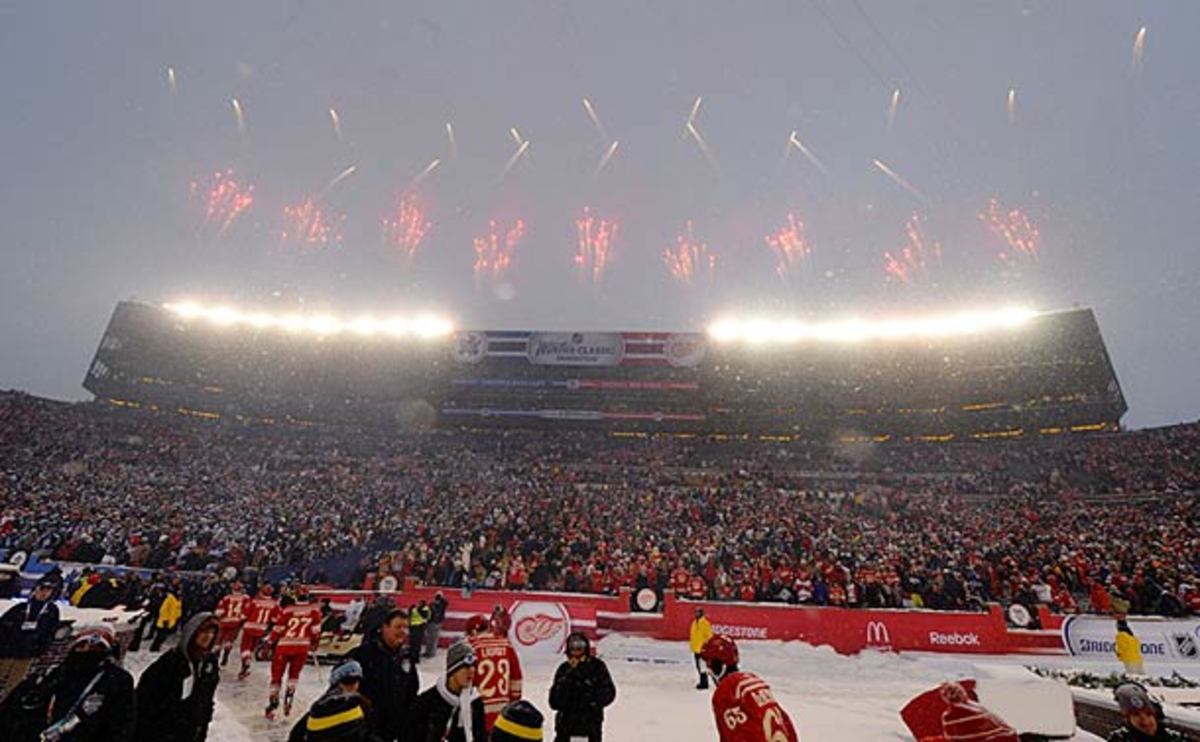 Fireworks at the 2014 NHL Winter Classic