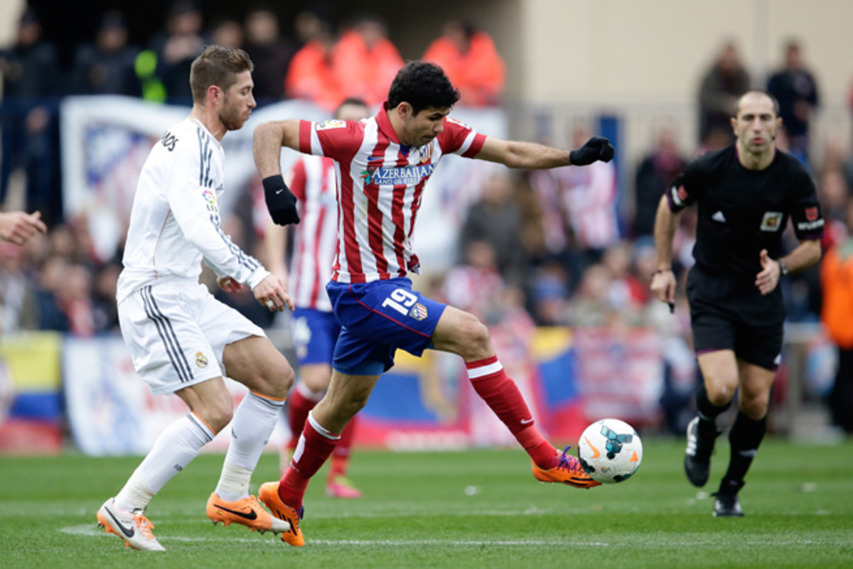 Atletico Madrid star forward Diego Costa (19) is an injury doubt for Saturday's Champions League final against rival Real Madrid.