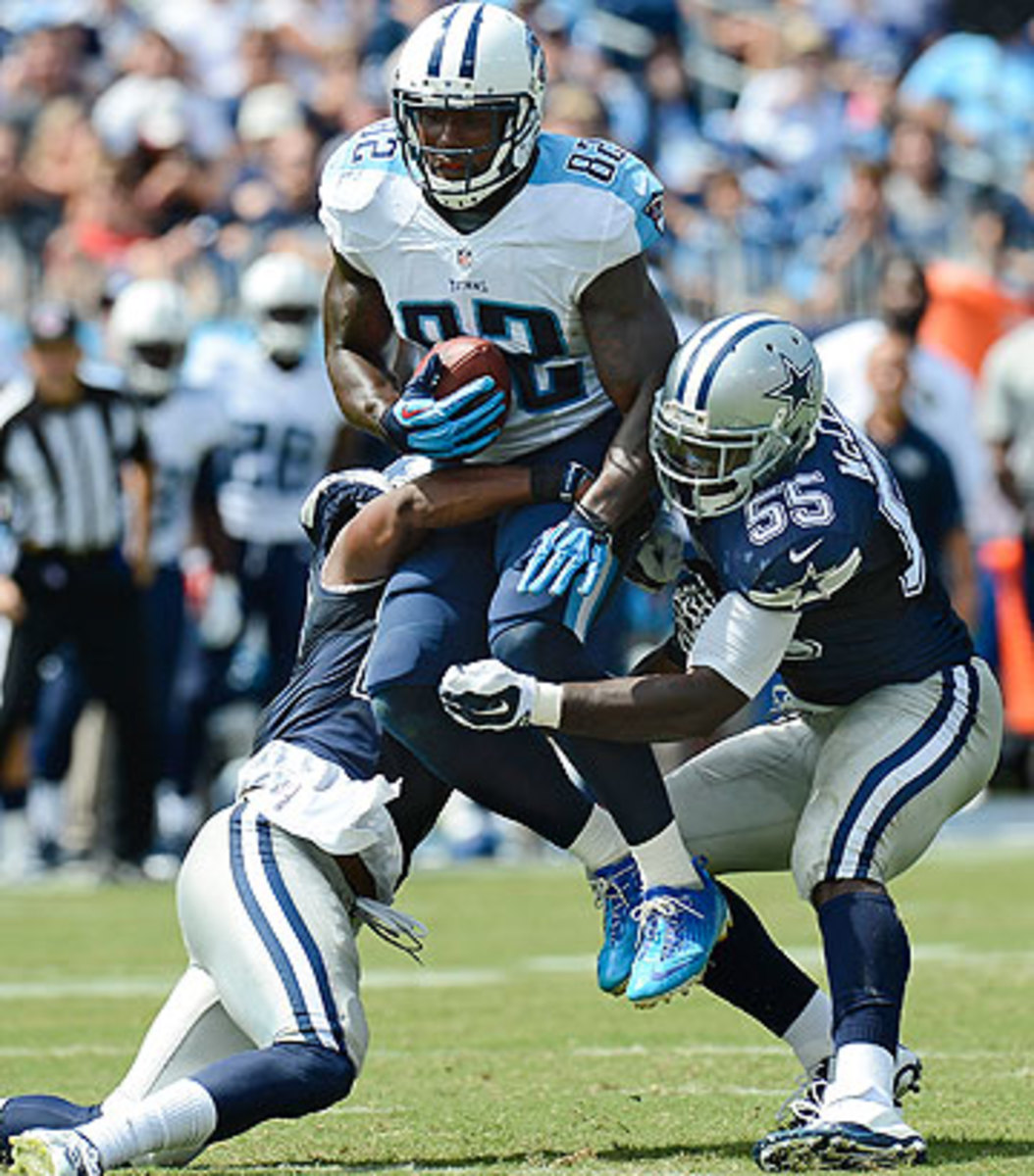 Outside of Delanie Walker's 141 receiving yards, the Cowboys defense had a big day in Tennessee. (Mark Zaleski/AP)