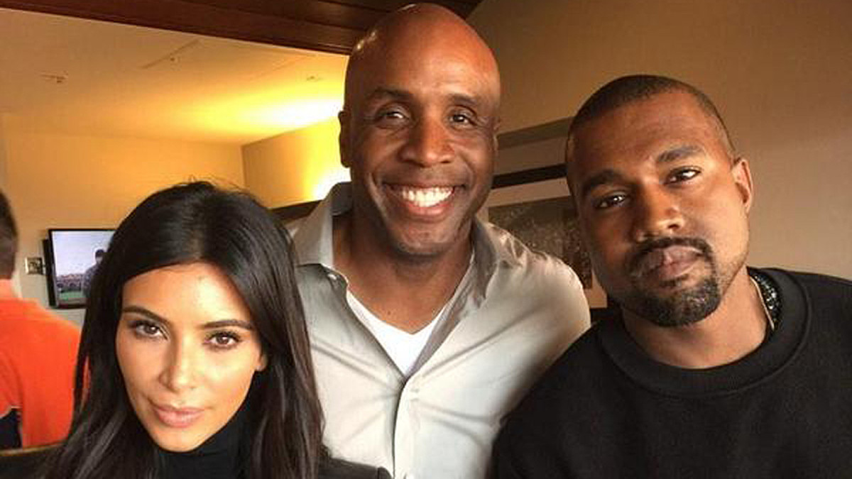 Barry Bonds, Kanye West and Kim Kardashian took a photo together