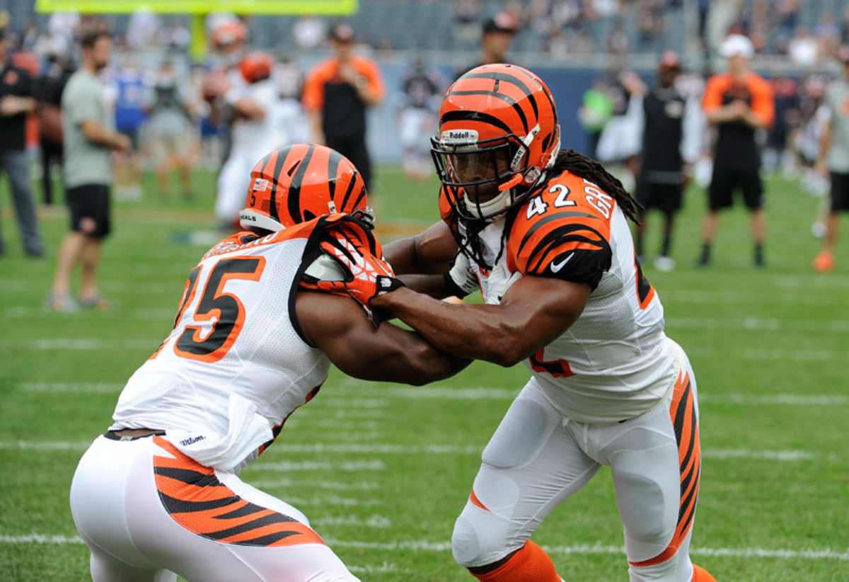 Bernard and BenJarvus Green-Ellis make a potent tag-team out of the backfield, with the rookie especially valued for his blocking. (David Banks/Getty Images)