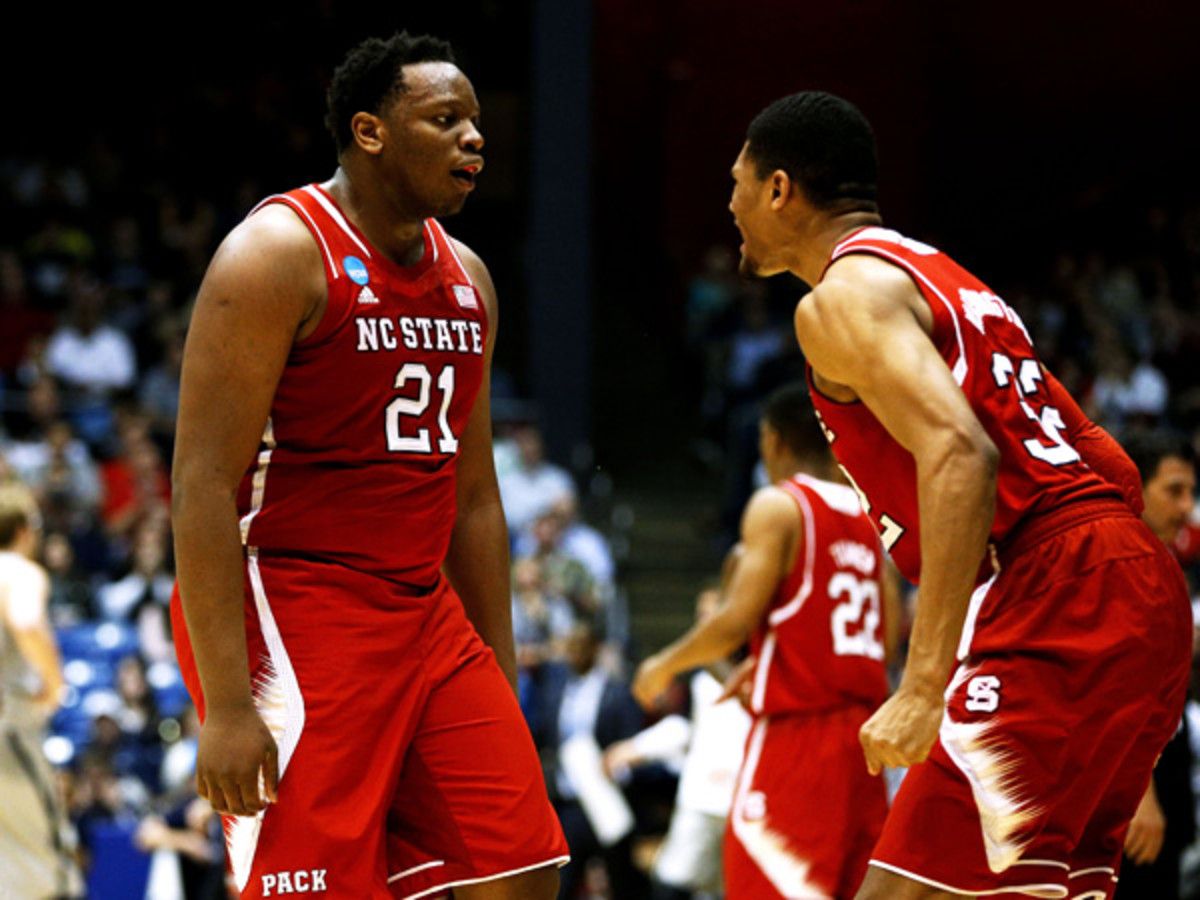 BeeJay Anya (left) and Kyle Washington both played helpful roles in NC State's win over Xavier. (Gregory Shamus/Getty Images)