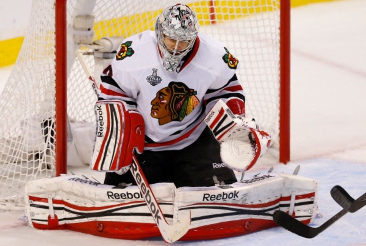 Goaltender Corey Crawford of the Stanley Cup Champion Chicago Blackhawks