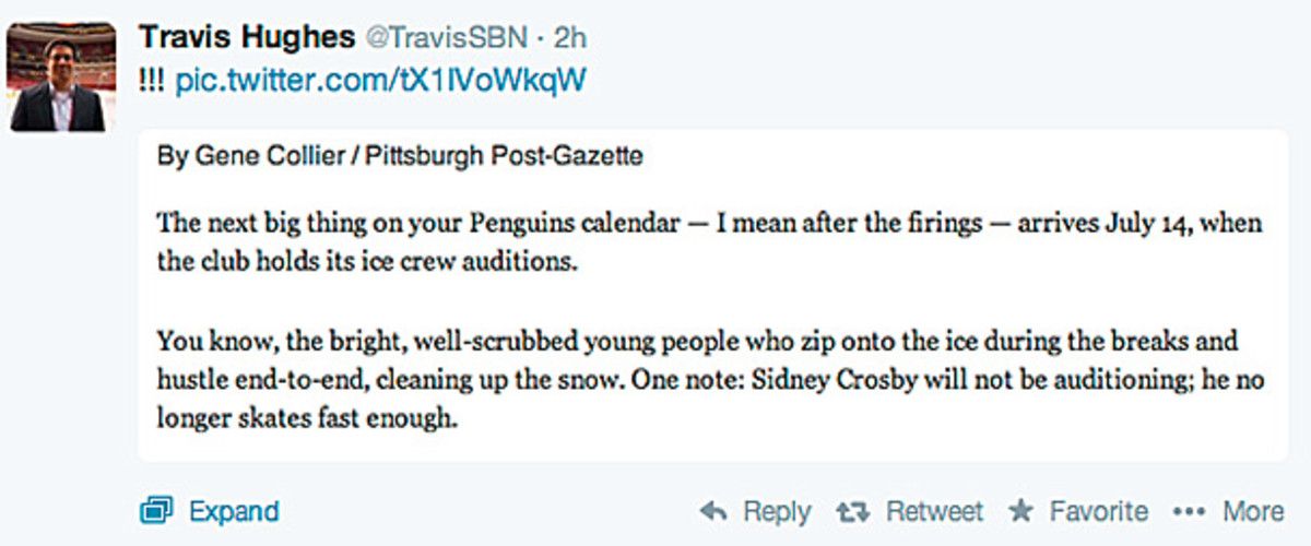 Tweet trolling Sidney Crosby