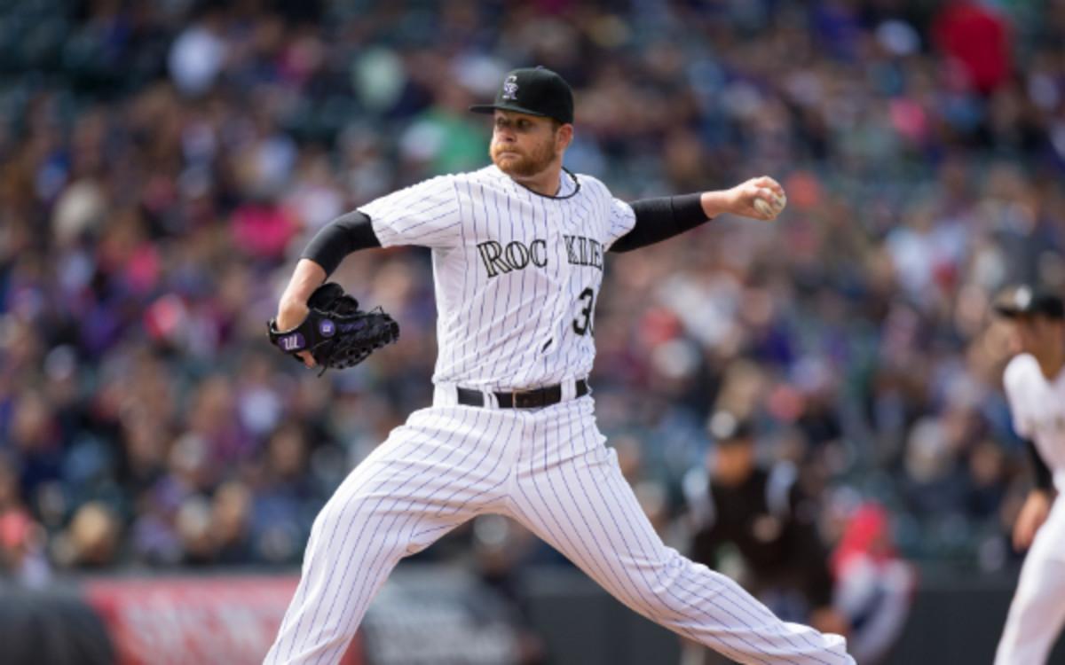 Brett Anderson's latest injury setback came while he was batting. (Justin Edmonds/Getty Images)