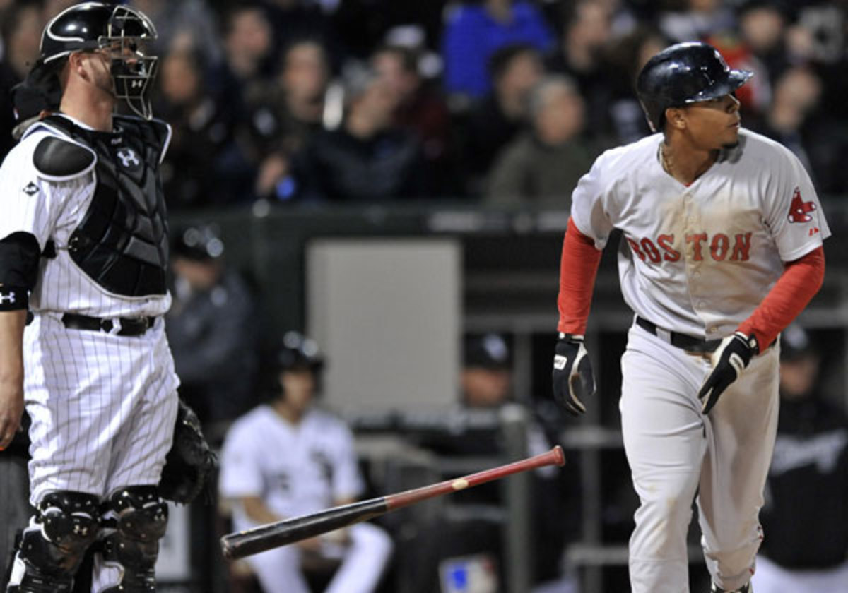 Xander Bogaerts' solo shot in the sixth inning broke up Chris Sale's no-hit bid. (Paul Beaty/AP)