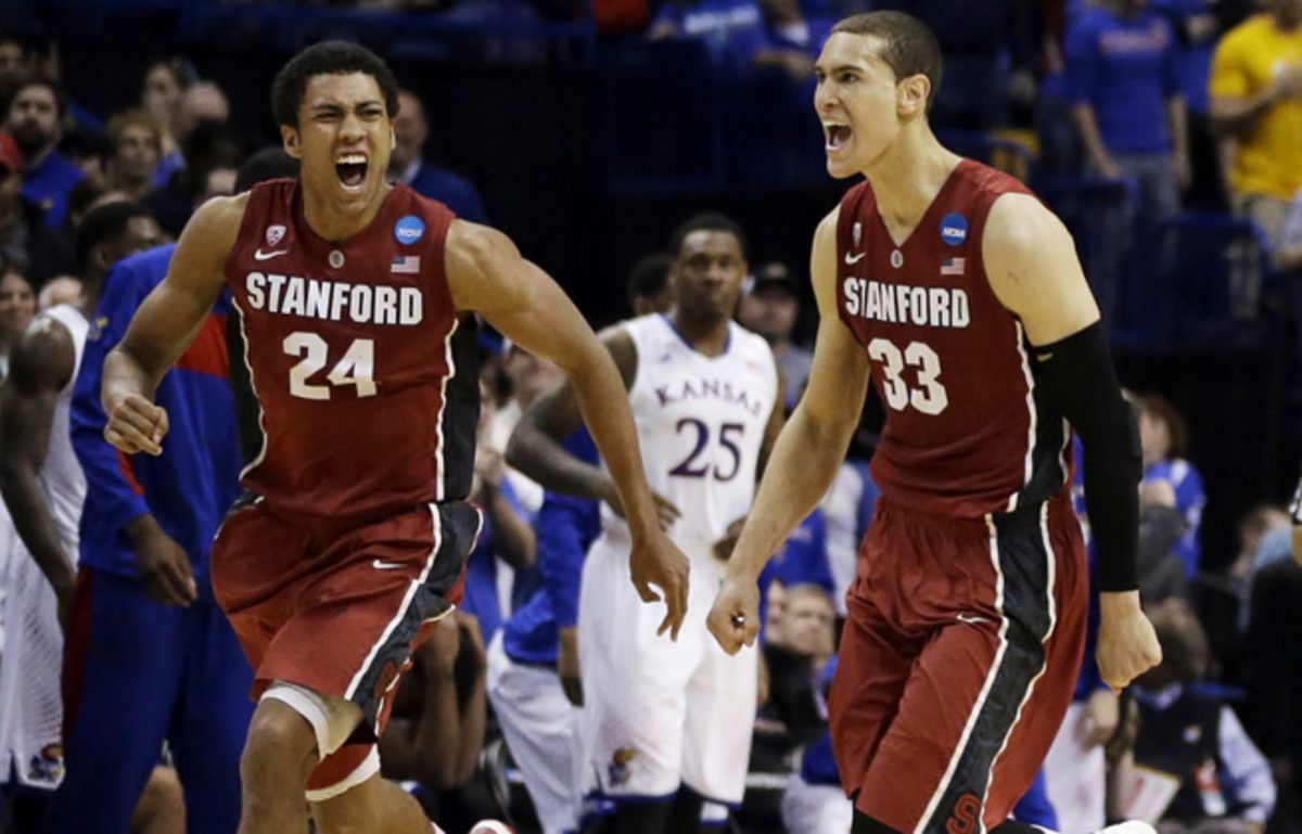 Dwight Powell (33) finished with 15 points and seven rebounds in Stanford's Round of 32 upset over Kansas.