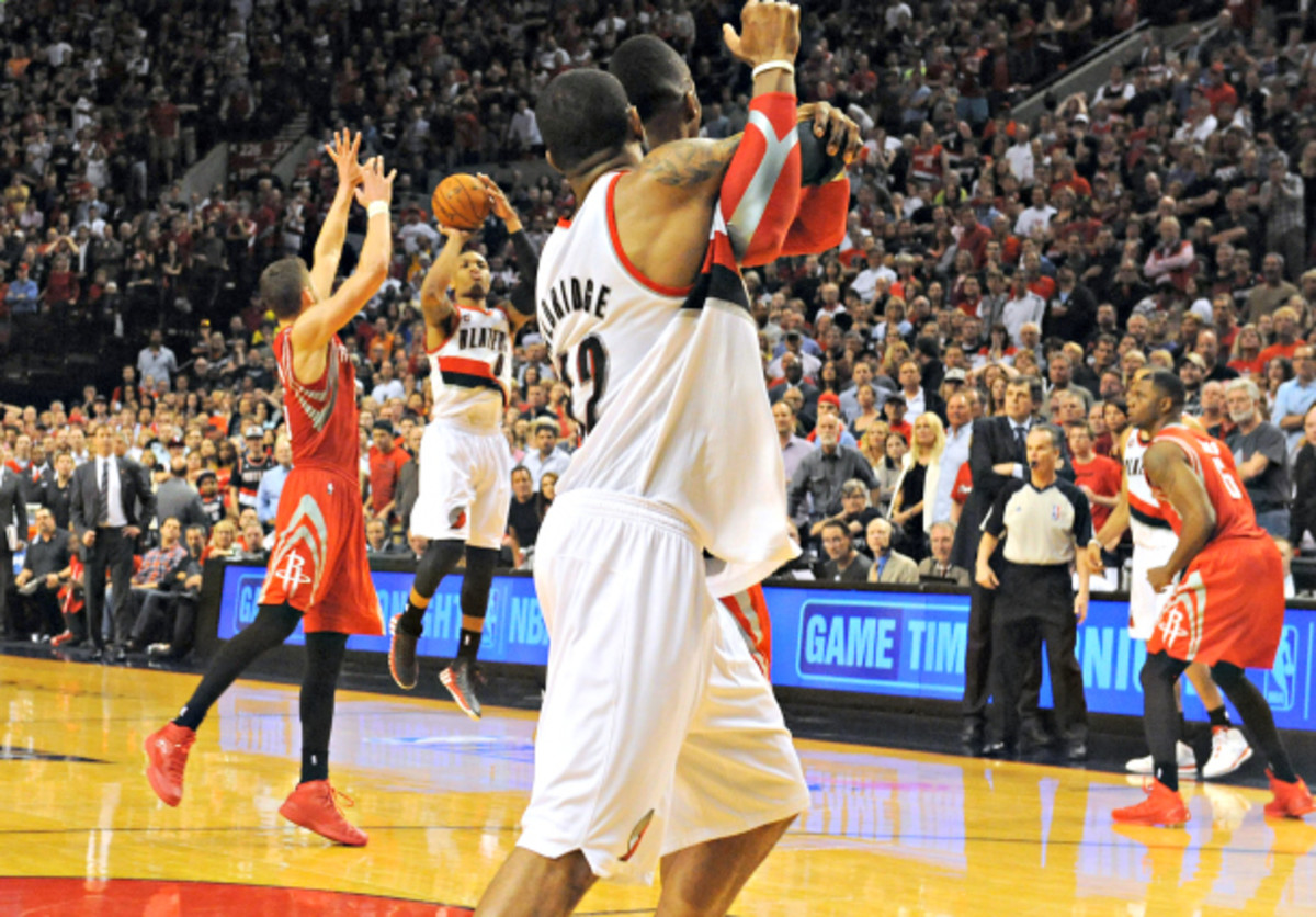 This shot from Damian Lillard ended Portland's first-round series. (Steve Dykes/Getty Images)