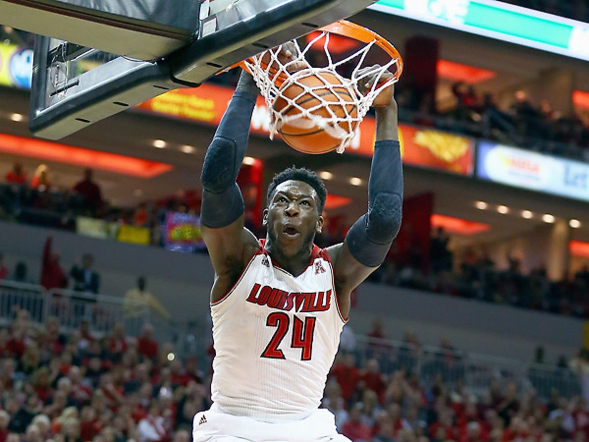 Montrezl Harris threw down several ferocious dunks in Louisville's rout of UConn. (Andy Lyons/Getty Images)