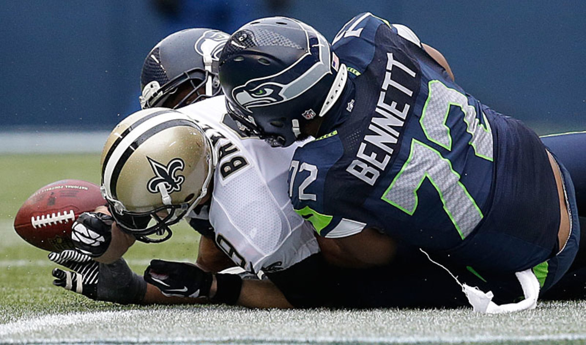 Michael Bennett was one of John Schneider's many low-cost, high-reward moves. (Elaine Thompson/AP)