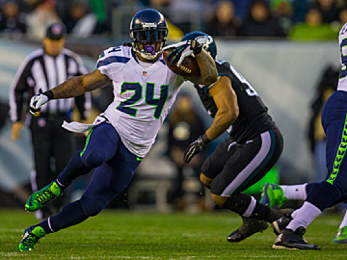 Lynch against the Eagles. (Al Tielemans/SI/The MMQB)