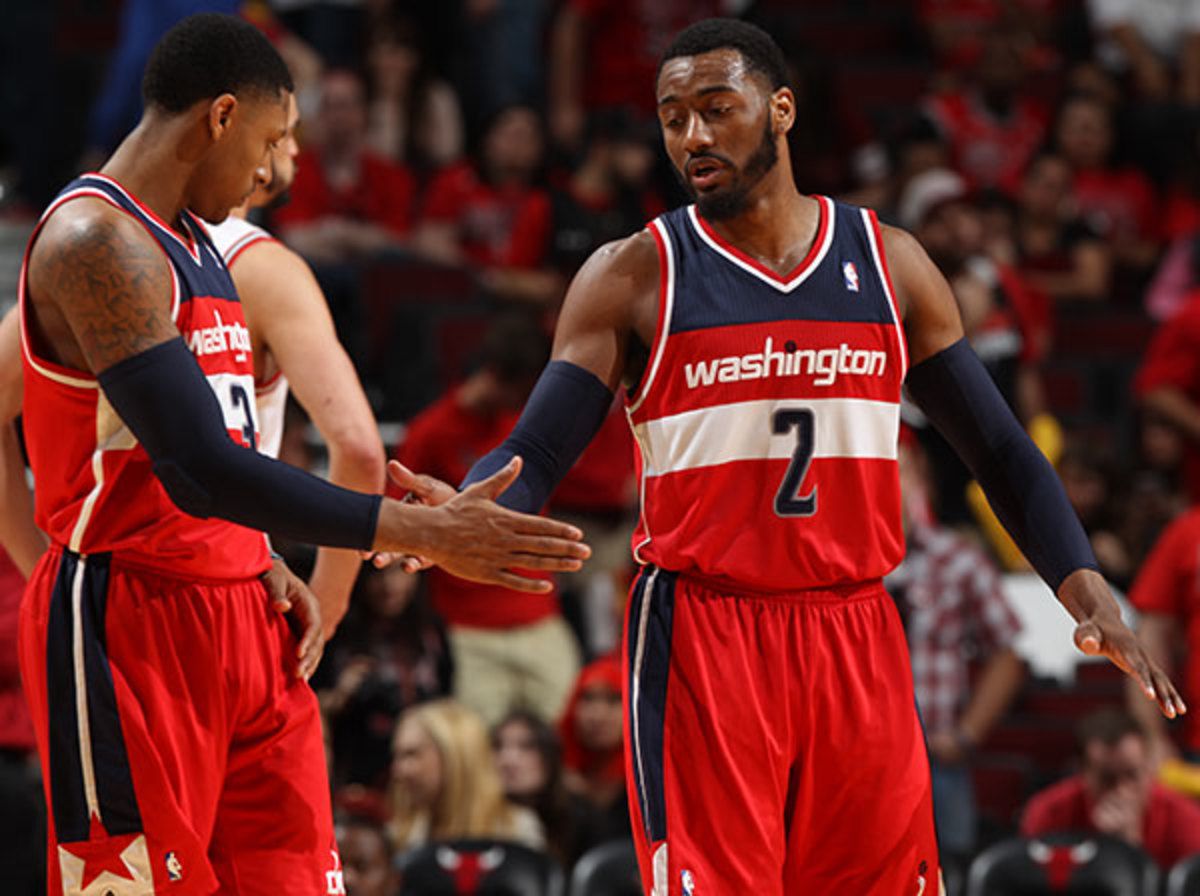 Beal and Wall helped the Wizards take a commanding 2-0 series lead (Gary Dineen/Getty Images)