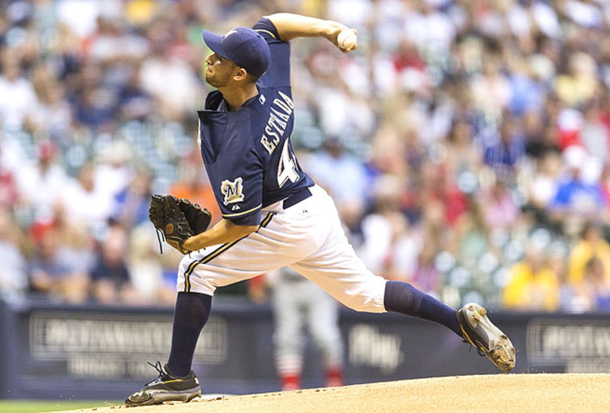 Brewers' Marco Estrada has a fastball-changeup combination that keeps hitters on their toes.