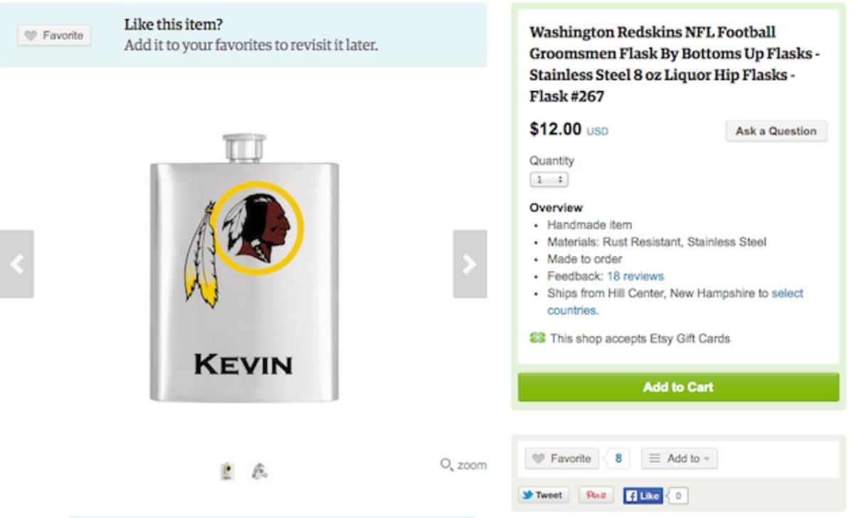 washington redskins flask