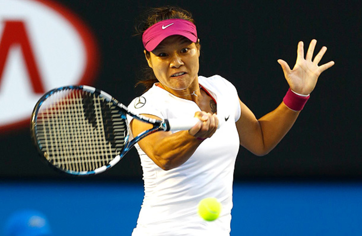 Li Na returns to the court for the first time since her Australian Open victory. (David Callow/SI)