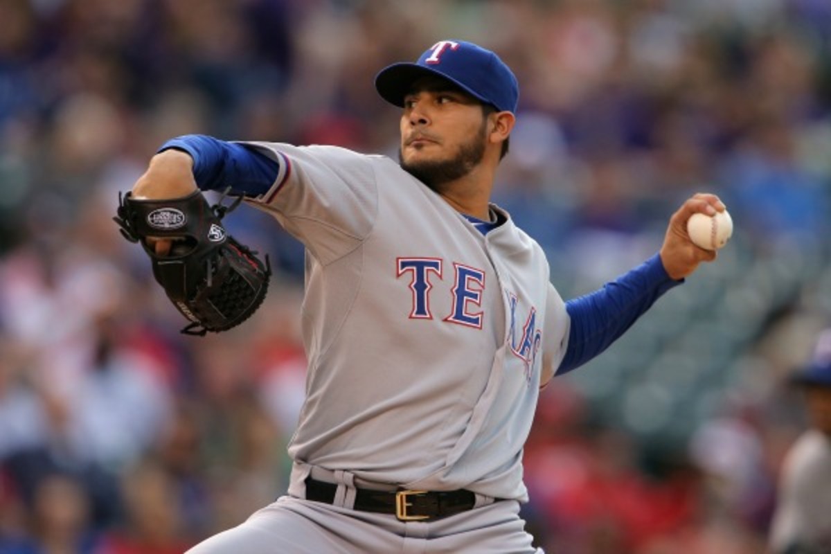 Martin Perez won four of his first five starts in 2014. (Doug Pensinger/Getty Images)