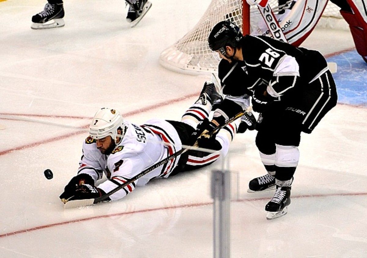 Brent Seabrook of the Chicago Blackhawks vs. Los Angeles Kings