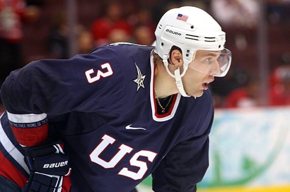 Columbus Blue Jackets defenseman Jack Johnson was left off the 2014 USA Olympic hockey team.