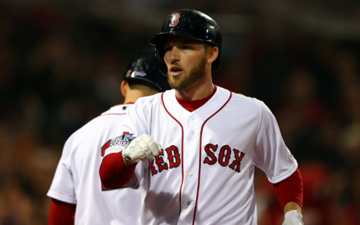 Stephen Drew helped the Red Sox to a World Series championship last season. ( Elsa/Getty Images)