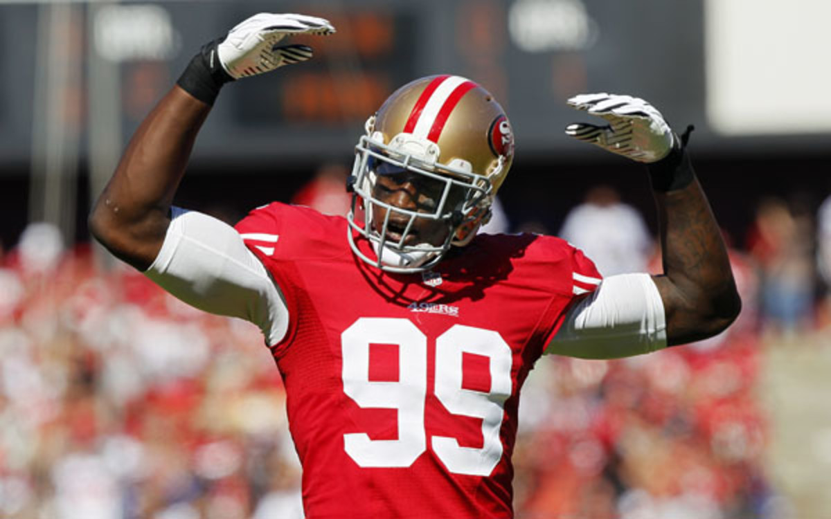 Aldon Smith missed five games during a leave of absence. (Brian Bahr/Getty Images)