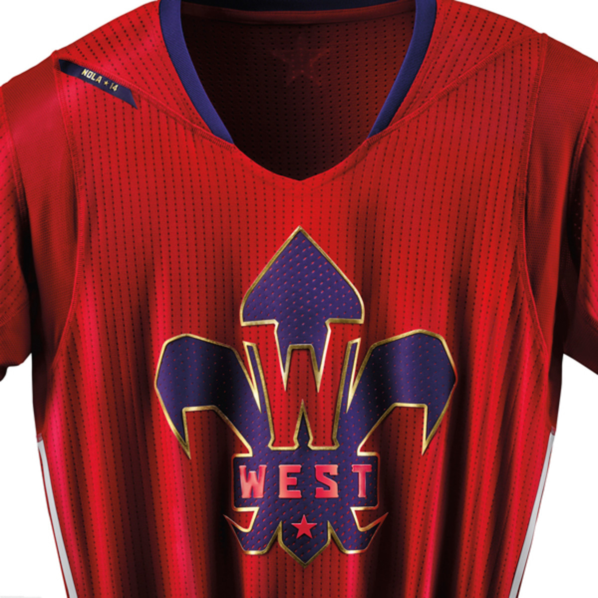 A close-up look at the 2014 NBA All-Star jersey for the West. (Adidas)
