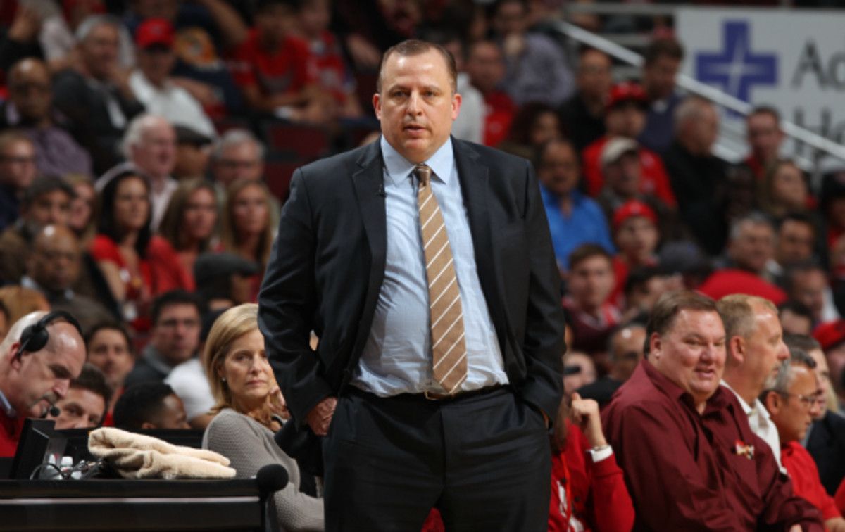 Tom Thibodeau won the 2011 coach of the year award and is the fastest coach in league history to 100 wins. (Gary Dineen/National Basketball/Getty Images)