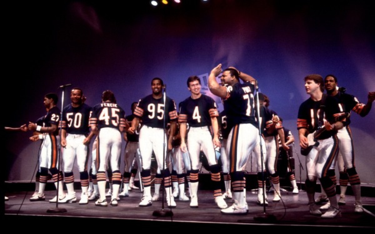 The iconic 1985 Chicago Bears strut their stuff doing the "Super Bowl Shuffle." (Paul Natkin/Getty Images)