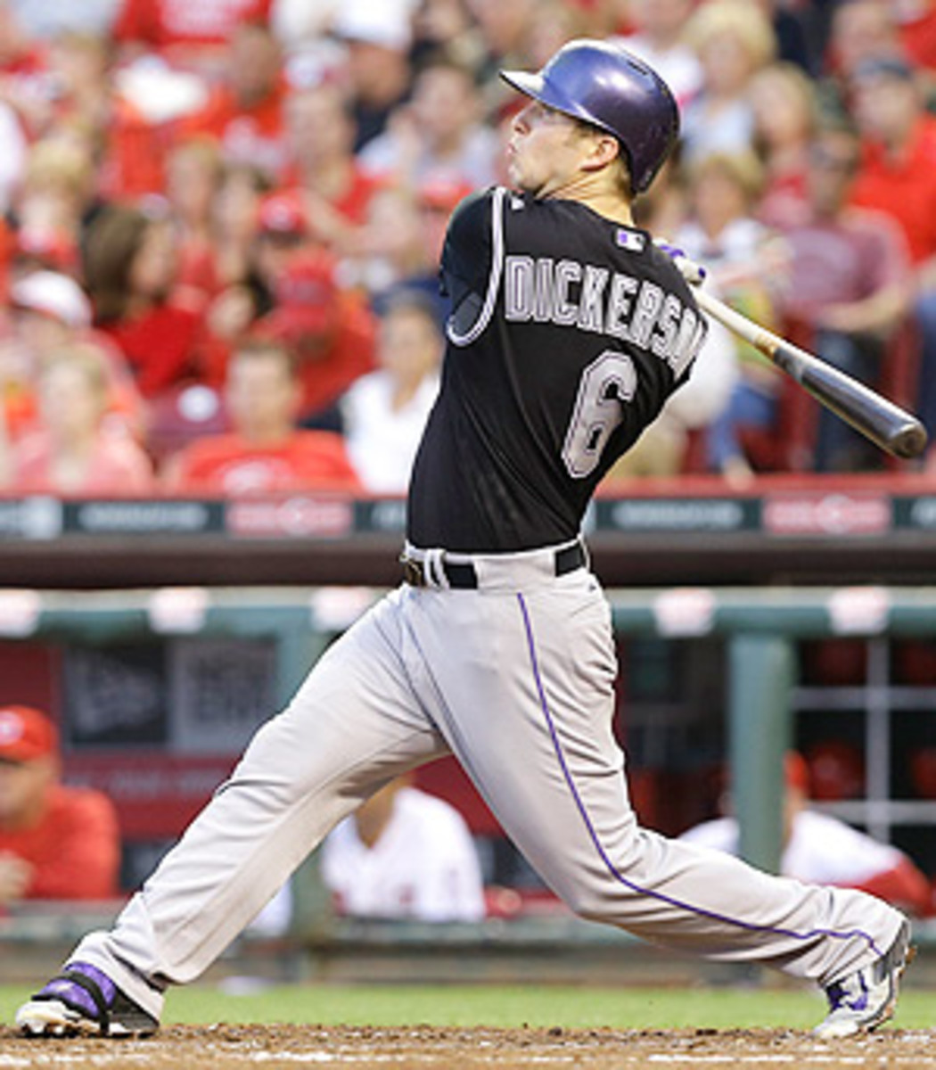 Corey Dickerson earned a second-straight start in the Colorado outfield on Sunday.