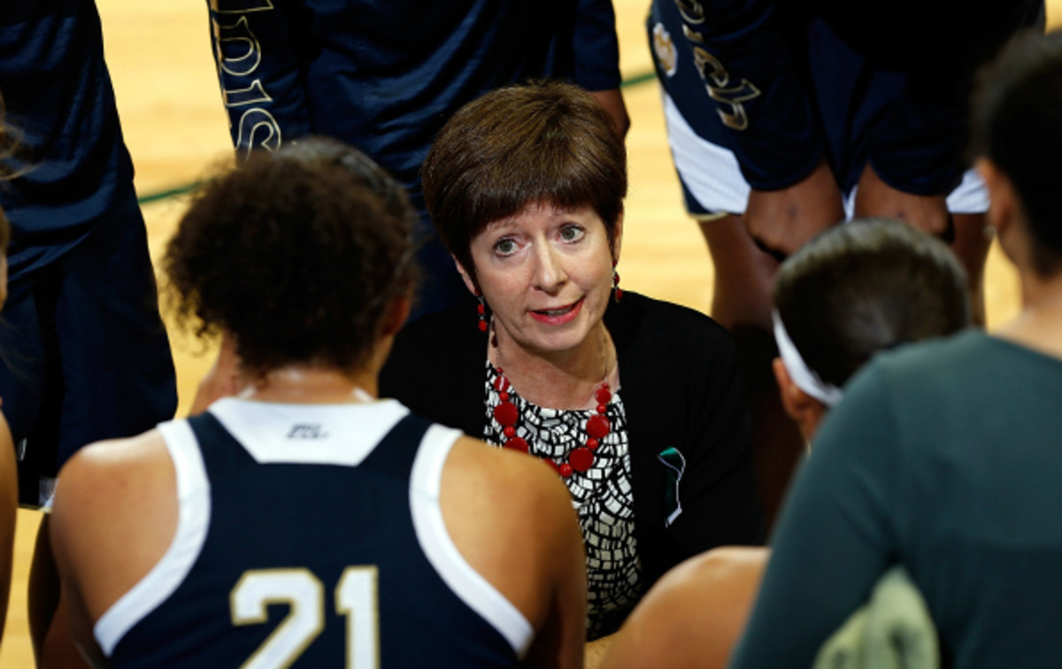 Muffett McGraw has won 750 games in her NCAA coaching career. (J. Meric/Getty Images)