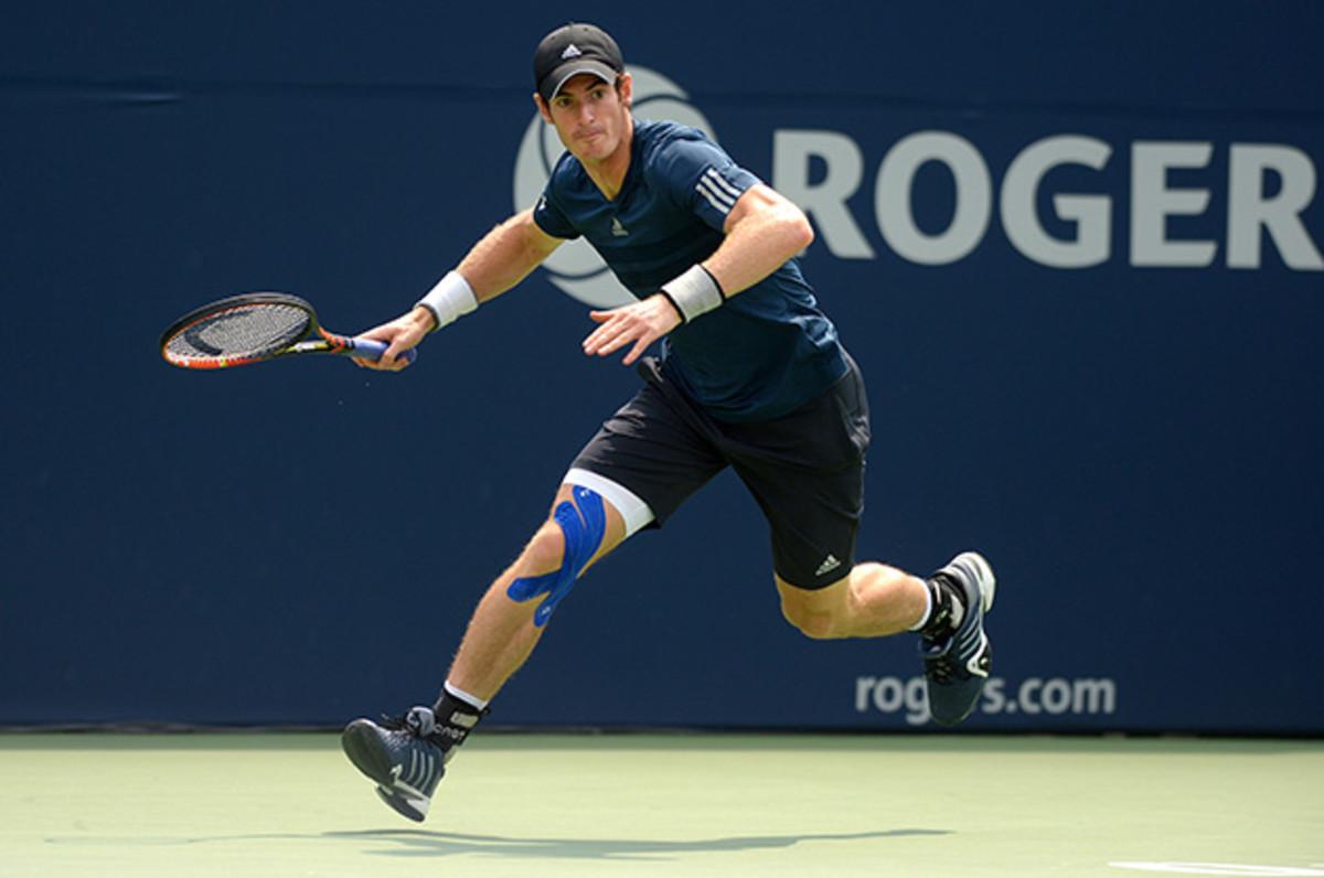 Andy Murray wearing KT Tape during a match.