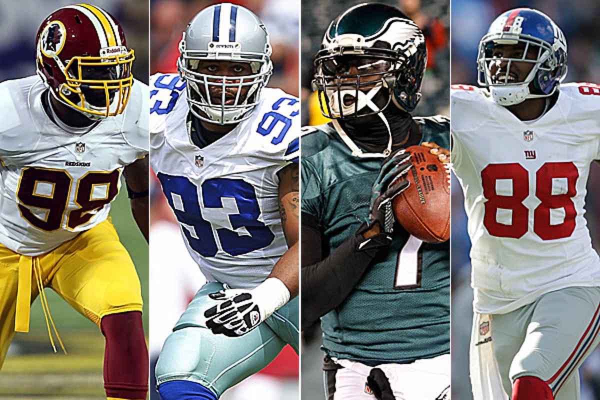 Brian Orakpo, Anthony Spencer, Michael Vick and Hakeem Nicks all face uncertain fates. (AP [4])