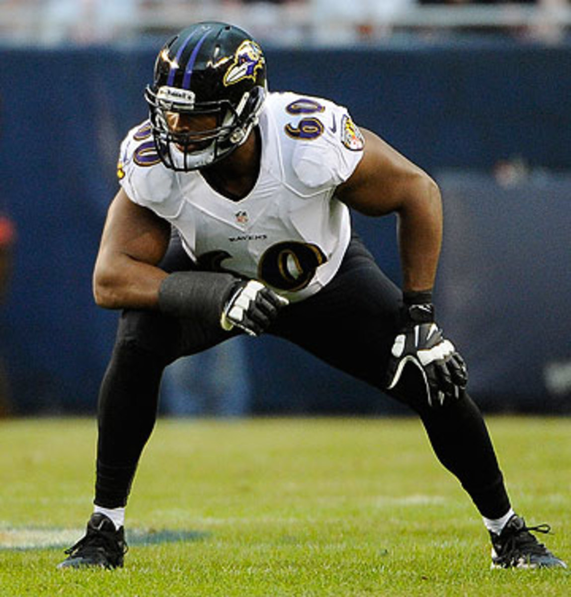 The addition of Eugene Monroe was one of the only bright spots for the Ravens' offensive line last season. (David Banks/Getty Images)