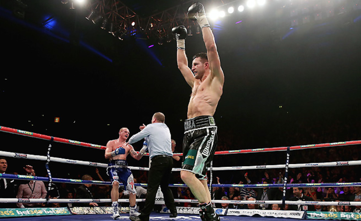 Carl Froch (front) defeated George Groves in November, but Groves appealed an early referee stoppage, setting up their rematch in May.