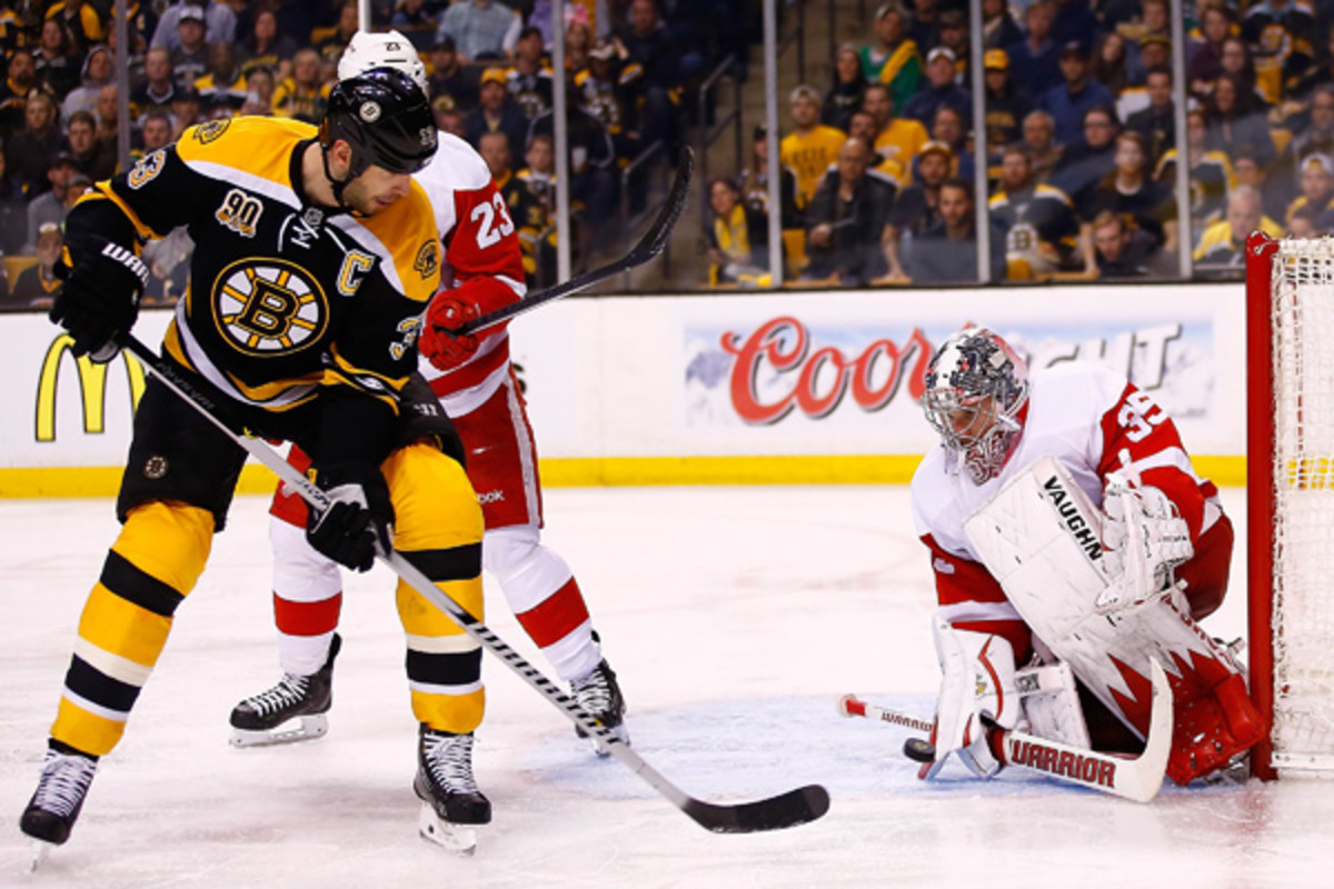 The Red Wings didn't have an answer for Zdeno Chara and the Bruins' physical play in Game 2 (Jared Wickerham/Getty Images)