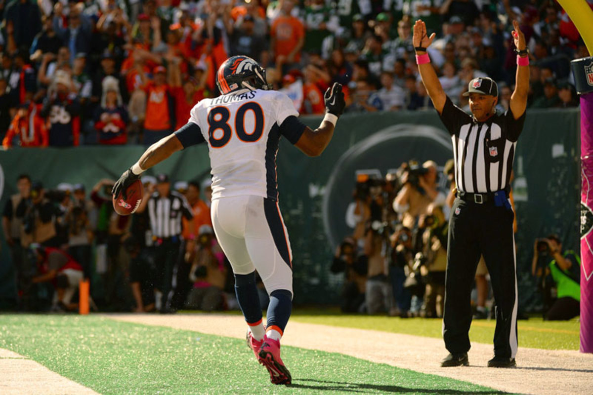 Of Julius Thomas' 24 catches in 2014, nine have gone for touchdowns. (Carlos M. Saavedra/The MMQB/SI)