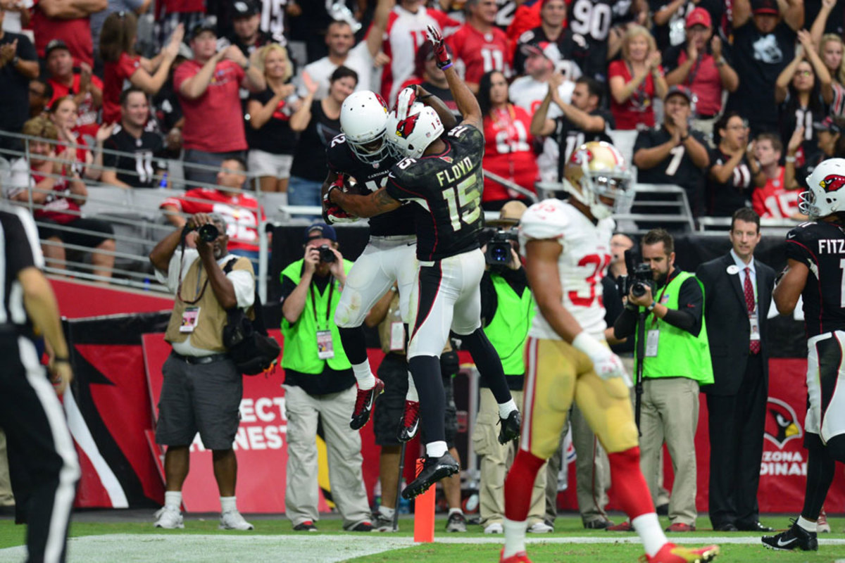 San Francisco’s secondary was shredded by a rookie wideout, John Brown, 12. (John Biever/Sports Illustrated/The MMQB)