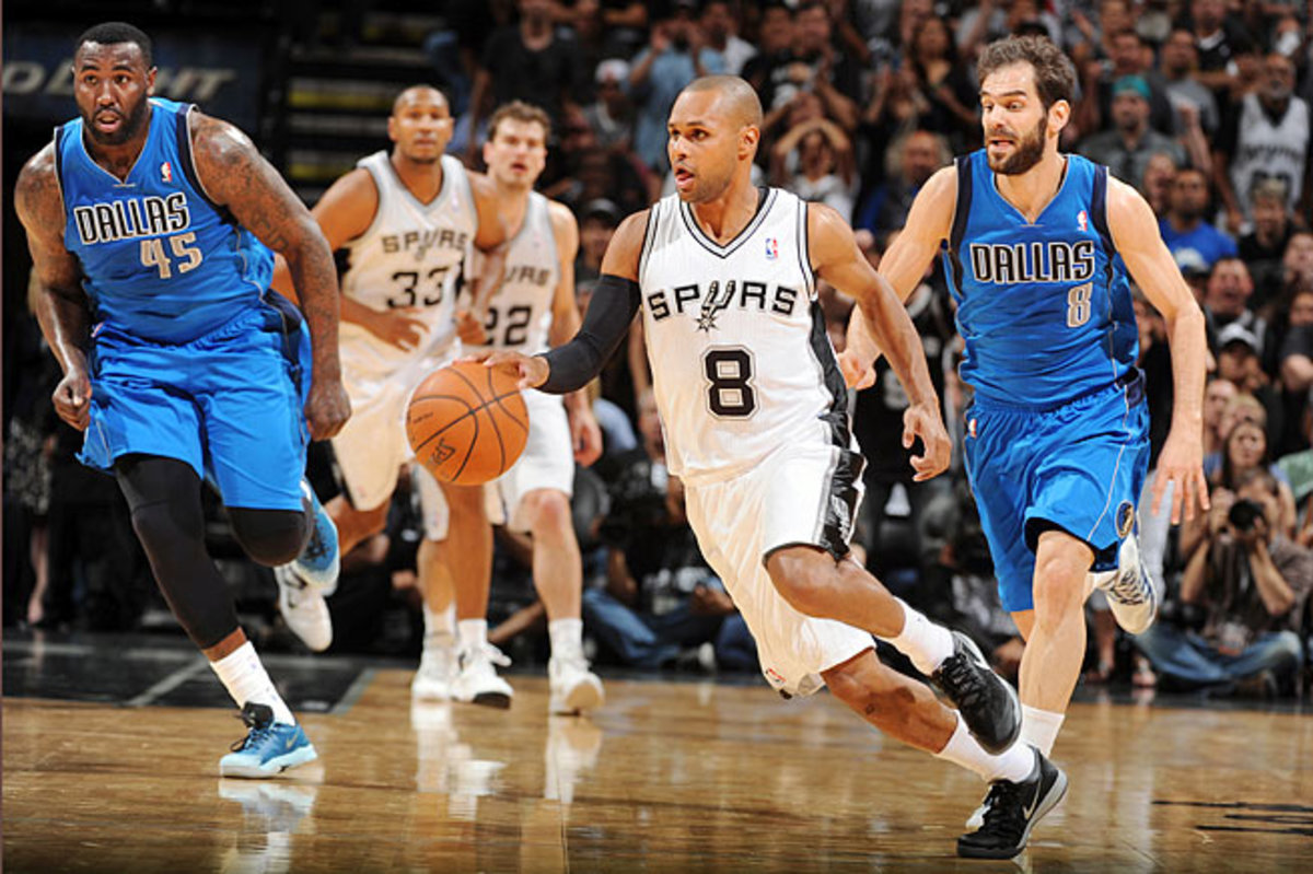 An in-shape Patty Mills (8) has filled an important backcourt role behind point guard Tony Parker.