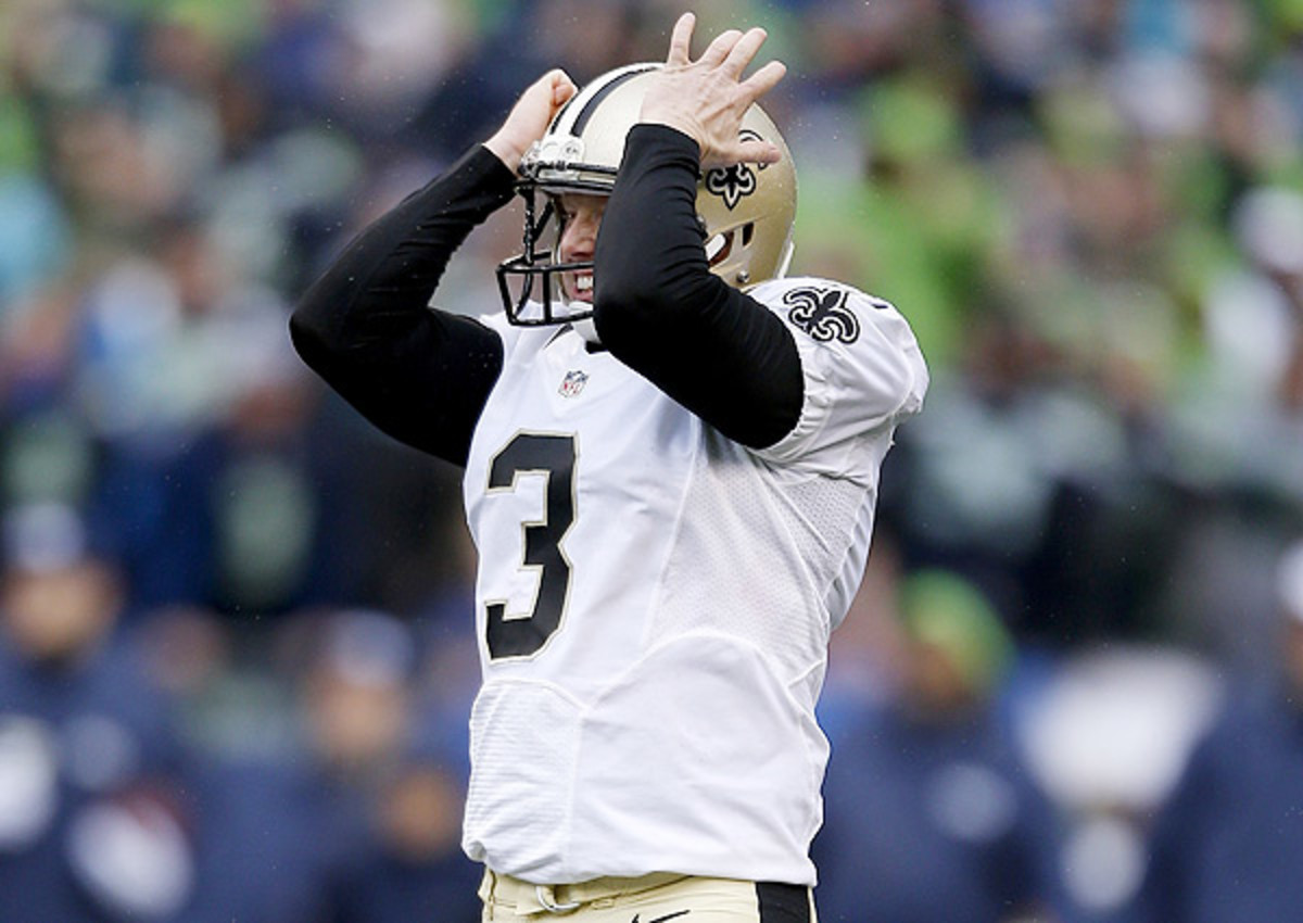 Shayne Graham missed a 45-yard field-goal attempt for the Saints in the first half.