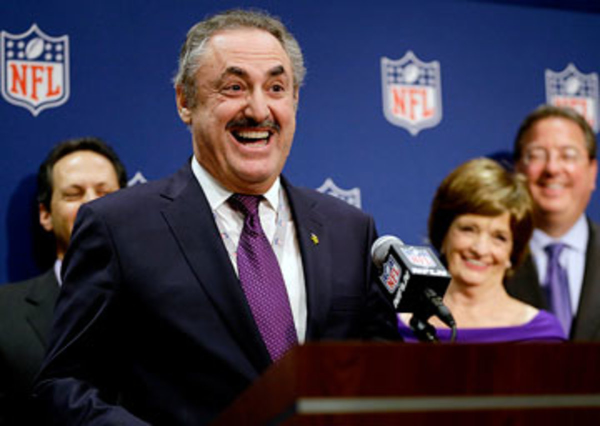Vikings owner Zygi Wilf was elated after Minneapolis won the right to host Super Bowl LII in 2018. (David Goldman/AP)