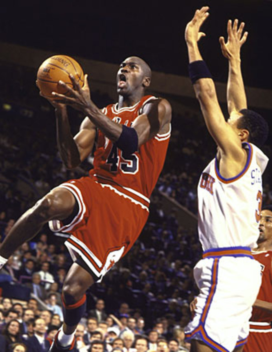 Much as he had done throughout the early '90s, Jordan picked on Knicks guard John Starks all night long.