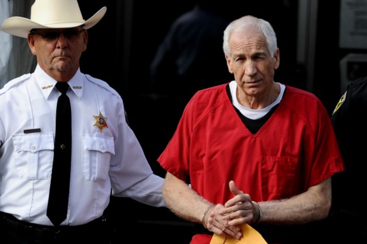 Former Penn State assistant coach Jerry Sandusky was convicted of 45 cases of sexual abuse. (Patrick Smith/Getty Images)