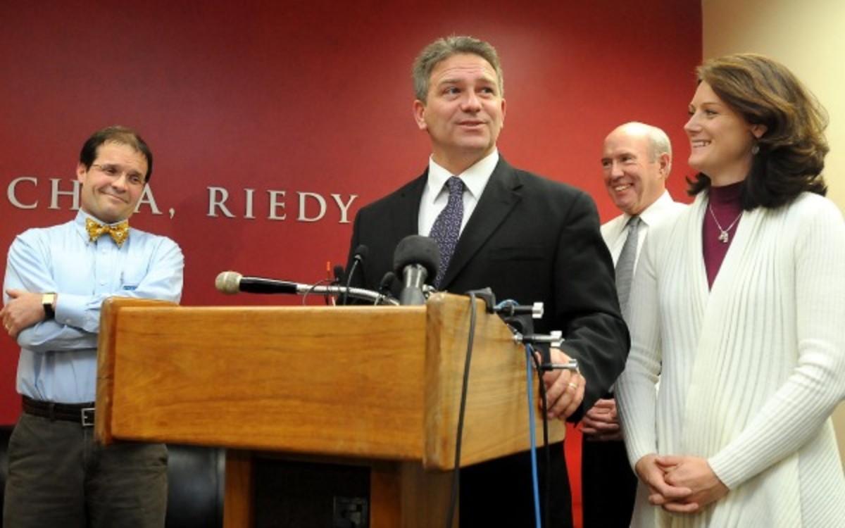 Minnesota State, Mankato football coach Todd Hoffner will return to his old job this week. (AP Photo/The Mankato Free Press, Jim Cross)
