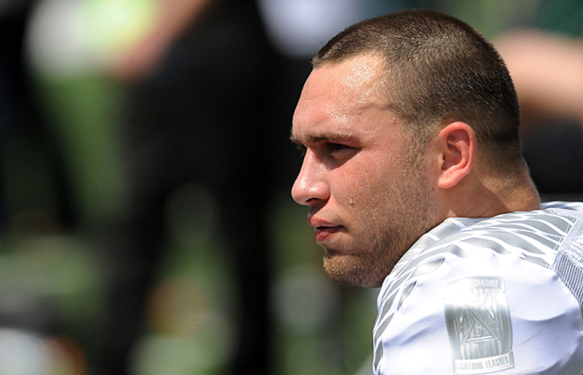 2014 NFL combine: Former Oregon tight end Colt Lyerla is trying to figure it all out.
