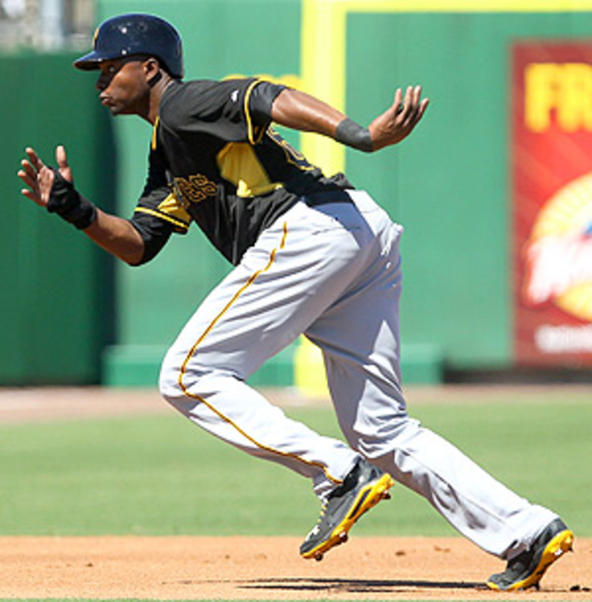 Gregory Polanco, pictured here in a Pirates' spring training game, is tearing it up in Triple-A Indianapolis.